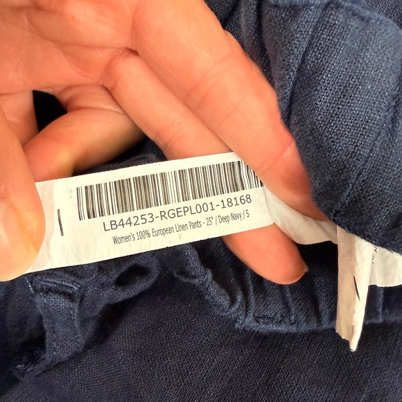 Quince 100% European Linen Pants 25" Deep Navy Wide Leg Crop Pull On Small - Picture 10 of 13